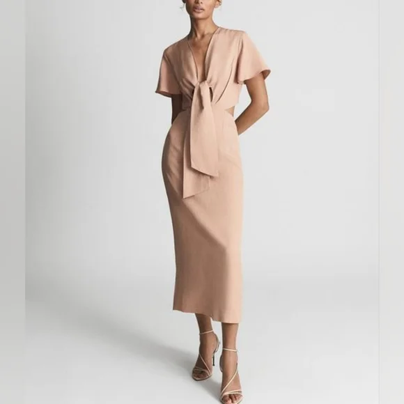 NWT REISS | Iona Cutout Midi Dress - Picture 2 of 7